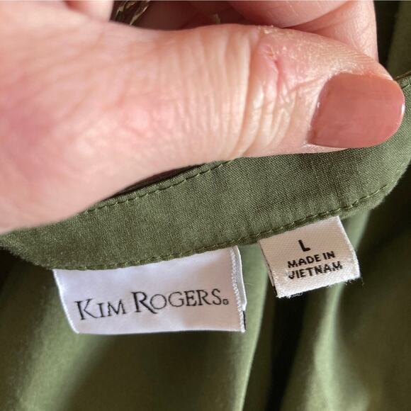 Kim Rogers Olive Green Pullover Blouse, Size L - Picture 4 of 5